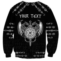 Personalized Viking Dragon Sweatshirt with Sword Black Scandinavian Tattoo - Wonder Print Shop