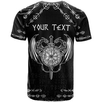 Personalized Viking Dragon T Shirt with Sword Black Scandinavian Tattoo - Wonder Print Shop