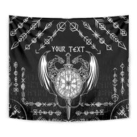 Personalized Viking Dragon Tapestry with Sword Black Scandinavian Tattoo - Wonder Print Shop