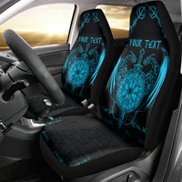 Personalized Viking Dragon Car Seat Cover with Sword Blue Scandinavian Tattoo LT9 - Wonder Print Shop