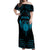 Personalized Viking Dragon Off Shoulder Maxi Dress with Sword Blue Scandinavian Tattoo - Wonder Print Shop