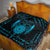 Personalized Viking Dragon Quilt with Sword Blue Scandinavian Tattoo - Wonder Print Shop