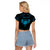 Personalized Viking Dragon Raglan Cropped T Shirt with Sword Blue Scandinavian Tattoo - Wonder Print Shop