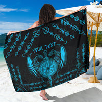 Personalized Viking Dragon Sarong with Sword Blue Scandinavian Tattoo - Wonder Print Shop