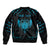 Personalized Viking Dragon Sleeve Zip Bomber Jacket with Sword Blue Scandinavian Tattoo - Wonder Print Shop