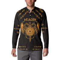 Personalized Viking Dragon Button Sweatshirt with Sword Gold Scandinavian Tattoo LT9 - Wonder Print Shop