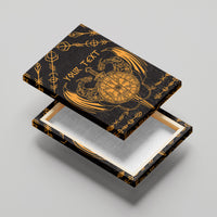 Personalized Viking Dragon Canvas Wall Art with Sword Gold Scandinavian Tattoo LT9 - Wonder Print Shop