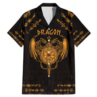 Personalized Viking Dragon Family Matching Mermaid Dress and Hawaiian Shirt with Sword Gold Scandinavian Tattoo LT9 - Wonder Print Shop