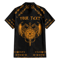 Personalized Viking Dragon Hawaiian Shirt with Sword Gold Scandinavian Tattoo - Wonder Print Shop