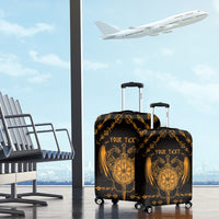 Personalized Viking Dragon Luggage Cover with Sword Gold Scandinavian Tattoo - Wonder Print Shop