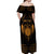 Personalized Viking Dragon Off Shoulder Maxi Dress with Sword Gold Scandinavian Tattoo - Wonder Print Shop