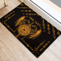 Personalized Viking Dragon Rubber Doormat with Sword Gold Scandinavian Tattoo - Wonder Print Shop