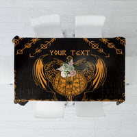 Personalized Viking Dragon Tablecloth with Sword Gold Scandinavian Tattoo - Wonder Print Shop