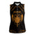 Personalized Viking Dragon Women Sleeveless Polo Shirt with Sword Gold Scandinavian Tattoo - Wonder Print Shop