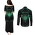 Personalized Viking Dragon Couples Matching Puletasi and Long Sleeve Button Shirt with Sword Green Scandinavian Tattoo LT9 - Wonder Print Shop