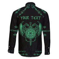 Personalized Viking Dragon Family Matching Tank Maxi Dress and Hawaiian Shirt with Sword Green Scandinavian Tattoo - Wonder Print Shop
