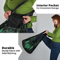 Personalized Viking Dragon Grocery Bag with Sword Green Scandinavian Tattoo
