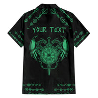 Personalized Viking Dragon Hawaiian Shirt with Sword Green Scandinavian Tattoo - Wonder Print Shop