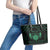 Personalized Viking Dragon Leather Tote Bag with Sword Green Scandinavian Tattoo - Wonder Print Shop