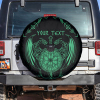 Personalized Viking Dragon Spare Tire Cover with Sword Green Scandinavian Tattoo - Wonder Print Shop