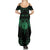 Personalized Viking Dragon Summer Maxi Dress with Sword Green Scandinavian Tattoo - Wonder Print Shop