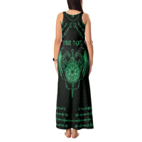 Personalized Viking Dragon Tank Maxi Dress with Sword Green Scandinavian Tattoo - Wonder Print Shop