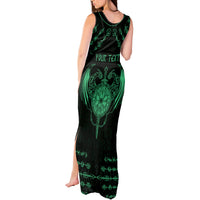 Personalized Viking Dragon Tank Maxi Dress with Sword Green Scandinavian Tattoo - Wonder Print Shop