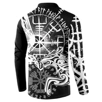 Vikings Raven and Wolf Button Sweatshirt with Aegishjalmur Unique LT9 - Wonder Print Shop