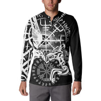 Vikings Raven and Wolf Button Sweatshirt with Aegishjalmur Unique LT9 - Wonder Print Shop