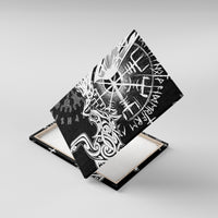 Vikings Raven and Wolf Canvas Wall Art with Aegishjalmur Unique LT9 - Wonder Print Shop