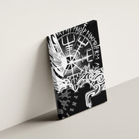 Vikings Raven and Wolf Canvas Wall Art with Aegishjalmur Unique LT9 - Wonder Print Shop