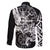 Vikings Raven and Wolf Family Matching Long Sleeve Bodycon Dress and Hawaiian Shirt with Aegishjalmur Unique LT9 - Wonder Print Shop