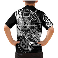 Vikings Raven and Wolf Family Matching Mermaid Dress and Hawaiian Shirt with Aegishjalmur Unique LT9 - Wonder Print Shop