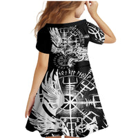 Vikings Raven and Wolf Family Matching Mermaid Dress and Hawaiian Shirt with Aegishjalmur Unique LT9 - Wonder Print Shop