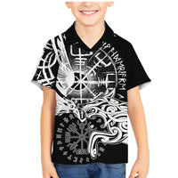 Vikings Raven and Wolf Family Matching Mermaid Dress and Hawaiian Shirt with Aegishjalmur Unique LT9 - Wonder Print Shop