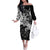 Vikings Raven and Wolf Family Matching Off The Shoulder Long Sleeve Dress and Hawaiian Shirt with Aegishjalmur Unique - Wonder Print Shop