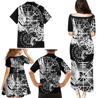 Vikings Raven and Wolf Family Matching Puletasi and Hawaiian Shirt with Aegishjalmur Unique - Wonder Print Shop