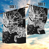 Vikings Raven and Wolf Garden Flag with Aegishjalmur Unique - Wonder Print Shop