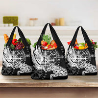 Vikings Raven and Wolf Grocery Bag with Aegishjalmur Unique