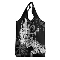 Vikings Raven and Wolf Grocery Bag with Aegishjalmur Unique