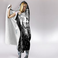 Vikings Raven and Wolf Hooded Blanket with Aegishjalmur Unique