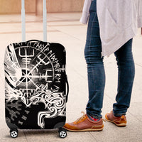 Vikings Raven and Wolf Luggage Cover with Aegishjalmur Unique - Wonder Print Shop