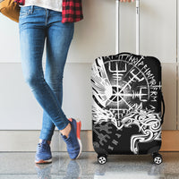 Vikings Raven and Wolf Luggage Cover with Aegishjalmur Unique - Wonder Print Shop