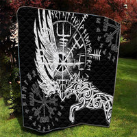 Vikings Raven and Wolf Quilt with Aegishjalmur Unique - Wonder Print Shop