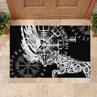 Vikings Raven and Wolf Rubber Doormat with Aegishjalmur Unique - Wonder Print Shop