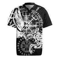 Vikings Raven and Wolf Rugby Jersey with Aegishjalmur Unique - Wonder Print Shop