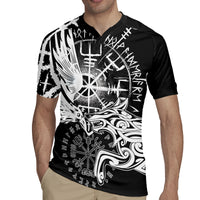 Vikings Raven and Wolf Rugby Jersey with Aegishjalmur Unique - Wonder Print Shop