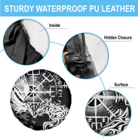 Vikings Raven and Wolf Spare Tire Cover with Aegishjalmur Unique - Wonder Print Shop