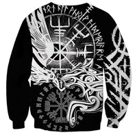 Vikings Raven and Wolf Sweatshirt with Aegishjalmur Unique - Wonder Print Shop