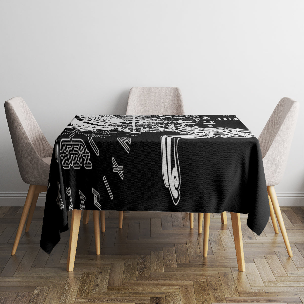 Vikings Raven and Wolf Tablecloth with Aegishjalmur Unique - Wonder Print Shop